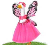 Generisch Butterfly Porch Goose Outfit - Apparel con alas, 1 set Flying Gear for Yard Dressing, Pattern Garb with Antennae, Lawn Adornment, Crawling Statue Dress for Courtyard, Balcony, House and Flat