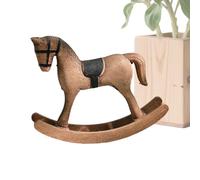 Generisch Caballo balancín - Figura de caballo de madera | Caballo balancín Decoración de mesa Vintage Estatua de granja caprichosa Estatua de granja para sala de juegos para el hogar, oficina, sala