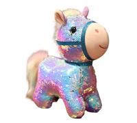 Generisch Caballo de peluche | 15 centímetros de lentejuelas brillantes Figuras coleccionables Muñecas acogedoras - 2026 Año del Caballo Animal de peluche,Para niños adultos niñas mujeres hombres