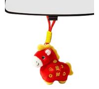 Generisch Caballo de peluche | Muñeca de recuerdo con diseño de animales chinos, con cordón, para mochila, de cumpleaños, Navidad, de primavera, , decoración del hogar