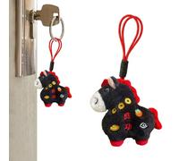 Generisch Caballo de peluche | Muñeca de recuerdo con diseño de animales chinos con cordón, para mochila, cumpleaños, Navidad, festival de primavera, fiesta, decoración del hogar