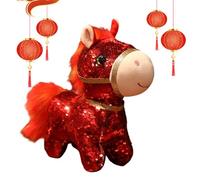 Generisch Caballo de Peluche, muñecas de Peluche de 15 cm con Lentejuelas para, 2026 Año del Caballo Juguete de Peluche Suave | Regalo para niños, niñas, salón, habitación Infantil