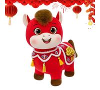 Generisch Caballo de tela, muñeca de 20,1 cm con diseño chino | Caballo de peluche de la suerte para adultos y niñas, Año Nuevo chino, de cumpleaños, regalos de , sofá