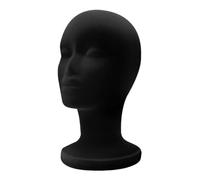 Generisch Cabeza de maniquí de maniquí, maniquí, decoración de maniquí, maniquí negro flocado, cabeza de peluca, soporte para cascos, gorras, gafas, auriculares