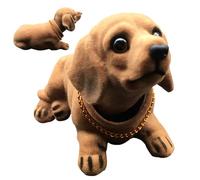 Generisch Cabeza de perro tambaleante - 16 x 9 x 10 cm resina minifigura coche | 1 pieza muñeca móvil linda y divertida accesorio para el hogar, la oficina o el coche hace sonreír al agitar