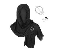 Generisch Cabo medieval para hombre y mujer, capa con capucha renacentista, chamán, ninja, ropa con capucha, bufanda renacentista, disfraz vikingo, capa apocalíptica, accesorio, O negro., Talla única