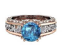 Generisch Cadena 2 anillos anillo regalo 14 quilates separación anillo mujer color dorado rosa aleación joyas anillos caléndula grasa de ordeño, 6, Cobre, Sin piedras preciosas