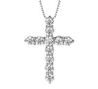 Generisch Cadena de cruz - colgante de cruz | plata de ley - collar de cobre para mujeres, esposas, novias, madres, hombres y parejas, ideal para cumpleaños, bodas y San Valentín