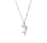 Generisch Cadena de plata de 42 cm sin colgante Lady Birthday Mom Beach Mother's Day Graduation Colgante Ojales joyas, cobre, Sin gemas