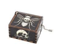 Generisch Caja de música de madera - Caja de música de madera hecha a mano | Cajas de música grabadas vintage con melodía de Halloween Halloween, cumpleaños, Navidad y decoración del hogar