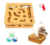 Generisch Caja de rompecabezas de gatos | Estimulación mental para gatitos, juguete de entrenamiento cerebral para ejercicio diario, reducción de energía, prevención del aburrimiento, sala de estar