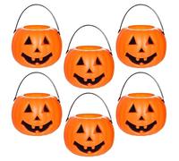 Generisch Calabaza clásica de Halloween grande | Icónica naranja '-Lantern Candy Pail with Sturdy Handle, Lightweight Design for Kids; Perfect for Trick-or Treating, Parties and Yard Decor