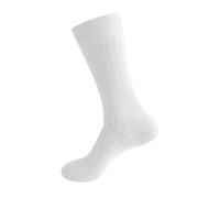 Generisch Calcetines 10 Hombres Mid Tube Solid Color Cotton Business Socks Calcetines con Colores, Blanco, M