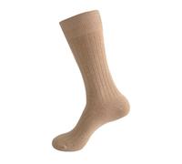 Generisch Calcetines 10 Hombres Mid Tube Solid Color Cotton Business Socks Calcetines con Colores, caqui, S