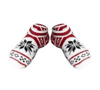 Generisch Calcetines blancos para mujer 36 calcetines acogedores con forro, calcetines cálidos para invierno, mullidos, antideslizantes para mujer, calcetines de piscina, rojo, Talla única