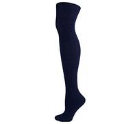 Generisch Calcetines blancos para zapatillas de mujer 35-38 medias de moda para adultos calcetines de punto de color calcetines mujer 39-42 lana, azul, Talla única