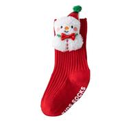 Generisch Calcetines de bebé 2026 para bebés que aprenden a caminar, con motivos navideños festivos para un agarre seguro en el suelo calzado cómodo., rojo, 2-3 años