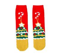 Generisch Calcetines de bebé de Navidad de forro polar cálido para dormir calcetines largos calcetines hasta la rodilla pantuflas calcetín caliente zapatos calcetines bebé calcetines timbre, c, talla