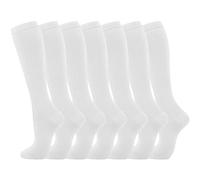 Generisch Calcetines de compresión para hombre, 7 pares para mujeres, hombres, circulación, hasta la rodilla, son el mejor soporte para correr atlético, ciclismo, tirolesa, medias para mujer, Blanco