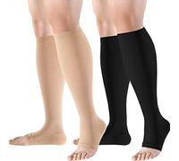 Generisch Calcetines de compresión para mujer, calcetines de compresión largos, transpirables, suaves, monocolor, calcetines de apoyo hasta la rodilla, para deportes, correr, viajes en avión, ciclismo