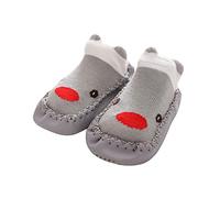 Generisch Calcetines de dibujos animados antideslizantes para bebés para primeros pasos niño niña niño piso, gris, 20.5 EU
