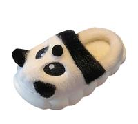 Generisch Calcetines de peluche invierno lindo panda cálido grande peludo cálido mocasines, Blanco, 25 EU
