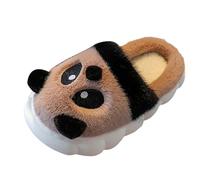 Generisch Calcetines de peluche invierno lindo panda cálido grande peludo cálido mocasines, café, 25 EU