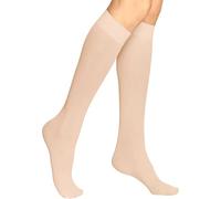 Generisch Calcetines deportivos para hombre, color negro, 43 y 46, calcetines transparentes hasta la rodilla para mujer, medias de plumas de pavo real, beige, L/大码
