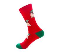 Generisch Calcetines navideños para hombre, rendimiento casual, almohadilla de algodón, deporte, ocio, calcetines cálidos, patrón de punto, D, Talla única