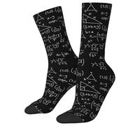 Generisch Calcetines unisex con estampado integral y estampado de letras, calcetines coloridos con fórmulas matemáticas y diseño de rayas, divertidos calcetines para el día a día y como regalo