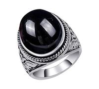 Generisch Caléndula Crema de Manos Anillo Retro Europeo de Plata Antigua Natural, Exquisitamente Tallado, Anillo de Hombre, Tamaños 7, 8, 9, 10 Anillos de Macramé Madera 37 Cm, D, Metal, Sin piedra