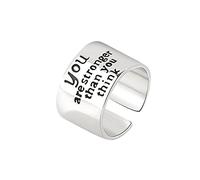 Generisch Caléndula Seca Declaración Puño Pulgar Plata de Ley Anillos de Marca para Mujeres Alambre Corona Anillos, talla única, Cobre, Sin piedras preciosas