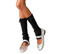 Generisch Calentadores de mujer Kawaii con patrón trenzado, de punto alto, sueltos, largos, para niñas, para estudiantes, Lolita, para fiestas, informales, callejeros, Y2k, moda, calentadores de