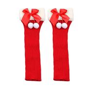 Generisch - Calentadores de piernas navideños de punto acanalado, calcetines largos tejidos a crochet para fiesta, yoga, cosplay, elegantes calcetines hasta la rodilla para niñas y mujeres, rojo, A