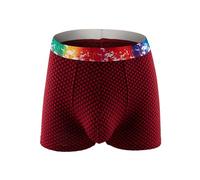 Generisch Calzoncillos bóxer de malla para hombre, pantalones cortos retro de malla transparente, cómodos, básicos, informales, eróticos, de baja estría, ropa interior erótica, de rejilla suave