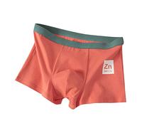Generisch Calzoncillos bóxer de moda para hombre, antiolores, tela agradable para la piel, elásticos, lisos, transpirables, con cintura cómoda, Rojo sandía, L