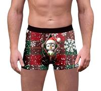 Generisch Calzoncillos bóxer de Navidad para hombre, algodón, calzoncillos de Navidad, calzoncillos retro para hombre, ropa interior, disfraz de Navidad, boxeador, diseño navideño para fiestas, verde