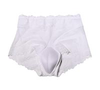 Generisch Calzoncillos bóxer para hombre 3D estereoscópicos de encaje sexy cintura alta malla transparente Jockstrap esponja almohada ropa interior, Blanco, XL