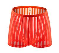 Generisch Calzoncillos bóxer para hombre, calzoncillos tipo bóxer, divertidos, ropa interior sexy para hombre, ropa interior fina y transparente, transpirable, ajustada, ropa interior y lencería