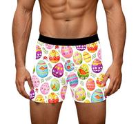 Generisch Calzoncillos bóxer para hombre Happy Easter Conejo Calzoncillos cómodos y suaves Ropa interior deportiva Calzoncillos transpirables Ropa interior para hombre Hipster Underwear, 06#Blanco, L