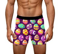 Generisch Calzoncillos bóxer para hombre Happy Easter Conejo Calzoncillos cómodos y suaves Ropa interior deportiva Calzoncillos transpirables Ropa interior para hombre Hipster Underwear, 04#morado, L