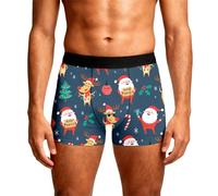Generisch Calzoncillos bóxer para hombre, ropa interior festiva, material suave y transpirable, ajuste cómodo, cintura elástica, multipack, calzoncillos para el día a día y los días festivos., marine