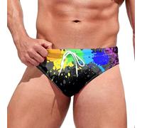 Generisch Calzoncillos de baño para hombre, ligeros, secos, calzoncillos, estilo de verano, con cordón, modernos, sexi, bikini, patrón de color degradado, tiempo libre, para playa, vacaciones, surf