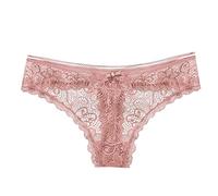 Generisch Calzoncillos de mujer ropa interior bragas bragas mujeres ligero lujo bragas de encaje transparente hueco tentación baja cintura baja sin costuras delgadas bragas, Rosa., M