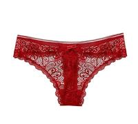 Generisch Calzoncillos de mujer ropa interior bragas bragas mujeres ligero lujo bragas de encaje transparente hueco tentación baja cintura baja sin costuras delgadas bragas, rojo, XL