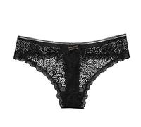 Generisch Calzoncillos de mujer ropa interior bragas bragas mujeres ligero lujo bragas de encaje transparente hueco tentación baja cintura baja sin costuras delgadas bragas, Negro , XL