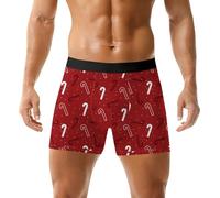 Generisch Calzoncillos de Navidad para hombre, suaves, cómodos, calzoncillos tipo bóxer con cintura elástica, calzoncillos sin día, muñeco de nieve, patrón de copo de nieve, moda para Navidad S-XXL