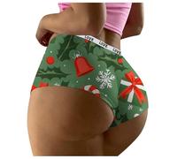 Generisch Calzoncillos de Navidad para mujer, divertido reno, ropa interior de Navidad, tanga sexy, Papá Noel, transpirable, calzoncillo navideño, cadena erótica, regalos de Navidad para mujeres, 02-b