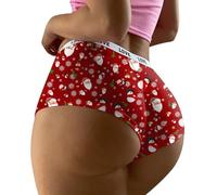 Generisch Calzoncillos de Navidad para mujer, divertido reno, ropa interior de Navidad, tanga sexy, Papá Noel, transpirable, calzoncillo navideño, cadena erótica, regalos de Navidad para mujeres, 01