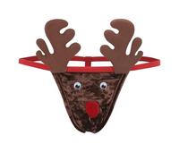 Generisch Calzoncillos navideños para hombre, calzoncillos de reno, elásticos, cómodos, sexy, holgados, individualidad, ropa interior juguetona, erótica, resistente a las arrugas, ropa de fiesta